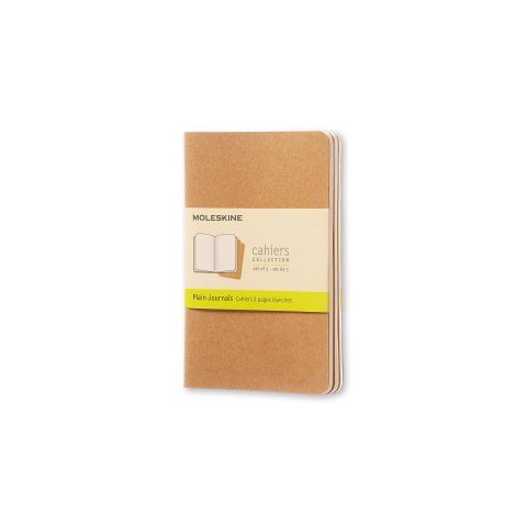 Moleskine Notizheft Cahier 3er-Set 9 x 14 cm, blanko, 32 Blatt, packpapierbraun