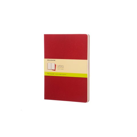 Moleskine notebook Cahier set of 3 19 x 25 cm, blank, 60 sheets, red