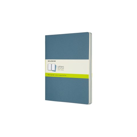 Moleskine Notizheft Cahier 3er-Set 19 x 25 cm, blanko, 60 Blatt, lebhaftes blau