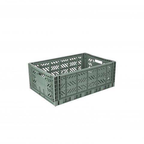 Aykasa folding box, Maxi 60 x 40 x 22 cm, PP, almond green