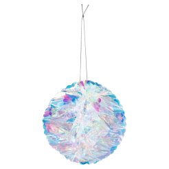 Honeycomb ball for hanging, 1 piece, ø 14 cm, ball, iridescent white