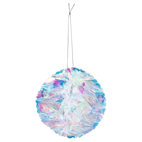 Honeycomb ball for hanging 1 piece, ø 14 cm, ball, iridescent white