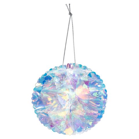 Honeycomb ball for hanging 1 piece, ø 9.5 cm, ball, iridescent white