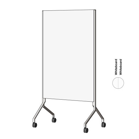 Modulor whiteboard MOW, vertical White, FS, 2 x Whiteboard Skin Pro