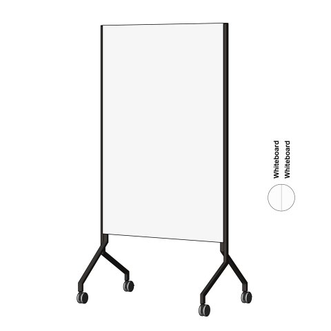 Modulor whiteboard MOW, vertical Graphite black, FS, 2 x Whiteboard Skin Pro