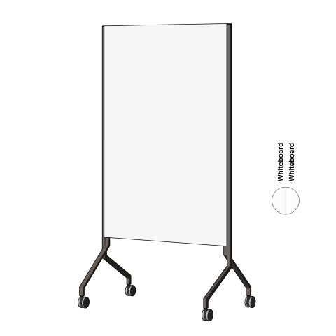 Modulor whiteboard MOW, vertical Metallic gray, FS, 2 x Whiteboard Skin Pro