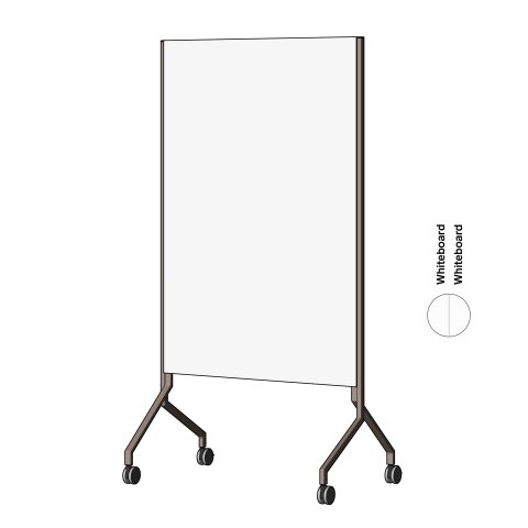 Modulor whiteboard MOW, vertical Raw steel + clear lacquer, GL, 2 x Whiteboard Skin Pro