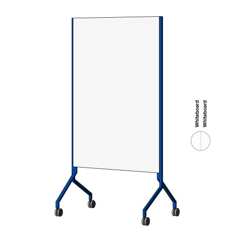 Modulor Whiteboard MOW, vertikal Ultramarinblau, FS, 2 x Whiteboard Skin Pro