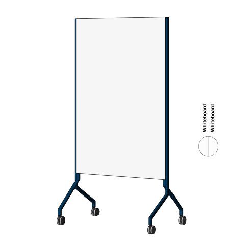 Modulor Whiteboard MOW, vertikal Stahlblau, FS, 2 x Whiteboard Skin Pro