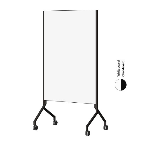 Modulor pizarra blanca MOW, vertical Negro grafito, SM, 1 x pizarra blanca, 1 x pizarra de tiza