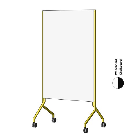 Modulor pizarra blanca MOW, vertical Amarillo azufre, FS, 1 x pizarra blanca, 1 x pizarra de tiza