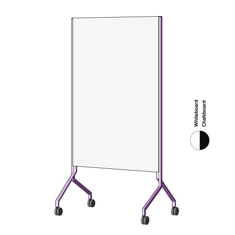 Modulor whiteboard MOW, vertical Ice purple, FS, 1 x whiteboard, 1 x chalkboard