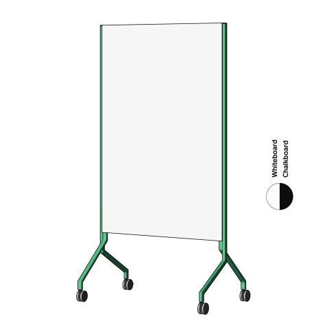Modulor pizarra blanca MOW, vertical Verde malaquita, FS, 1 x pizarra blanca, 1 x pizarra de tiza