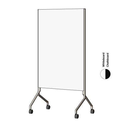 Modulor pizarra blanca MOW, vertical Gris claro, FS, 1 x pizarra blanca, 1 x pizarra de tiza