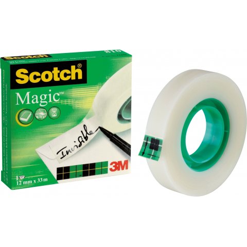 3M Scotch Magic Tape 810 (grün), unsichtbar 12 mm x 33 m