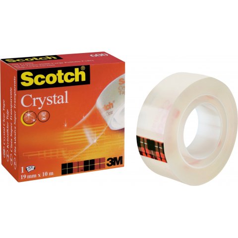 3M Scotch Crystal Clear 600 (red), transparent 19 mm x 10 m