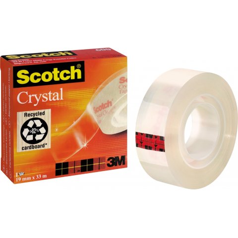 3M Scotch Crystal Clear 600 (red), transparent 19 mm x 33 m
