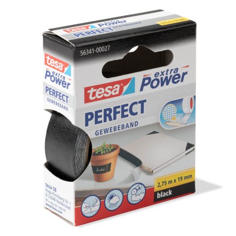 Tesa fabric adhesive tape 19 mm x 2.75 m, black