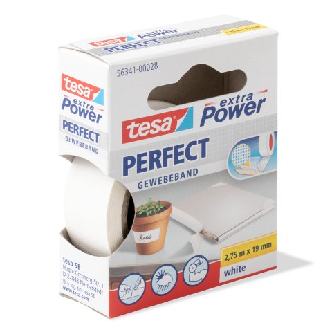 Tesa Gewebeband 19 mm x 2,75 m, weiß