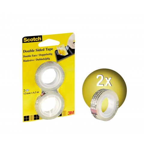 3M Scotch double-sided adhesive tape 665 12 mm x 6.3 m  2 REFILL ROLLS