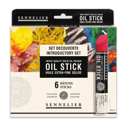 Sennelier Oil Sticks, set Base shades, 6 x 38 ml (116/385/574/686/845/759)