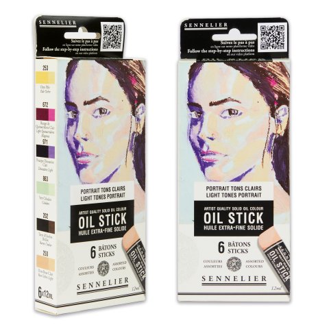 Sennelier vernice a olio solido Oil Stick, Set tonalità chiare, 6 x 12 ml (253/672/971/863/202/250)