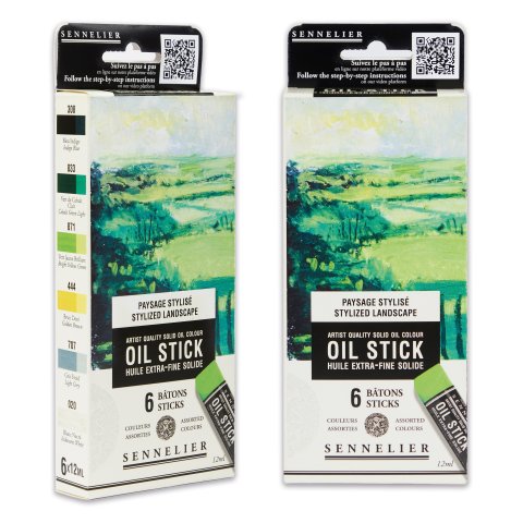 Sennelier vernice a olio solido Oil Stick, Set Paesaggio, 6 x 12 ml (308/833/871/444/707/020)