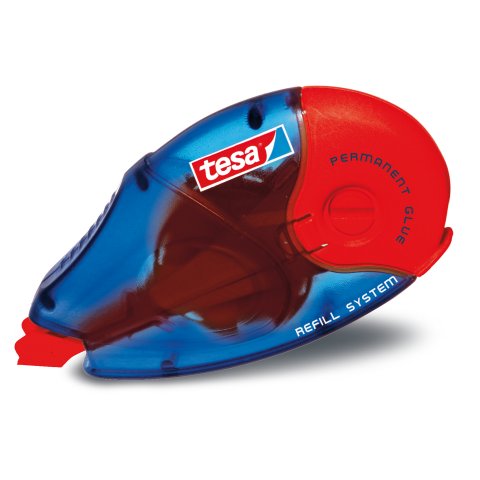 Tesa adhesive roller ecoLogo, refillable permanent glue (red end cap), roller