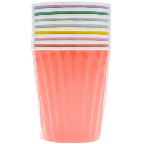 Pappbecher 8 Stück, 250 ml, 94 x 80 mm, 268 g/m², bunt