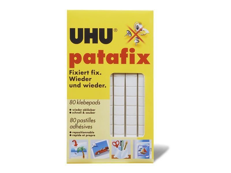 UHU Set di 10 astucci di 80 Pastiglie Adesive riposizionabile removibile Patafix Bianco