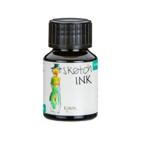Rohrer &amp; Klingner tinta de pluma Estilográfica SketchInk Botella de vidrio 50 ml, Klara (turquesa)