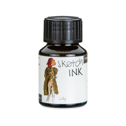 Rohrer &amp; Klingner tinta de pluma Estilográfica SketchInk Botella de vidrio 50 ml, Lilly (oliva)