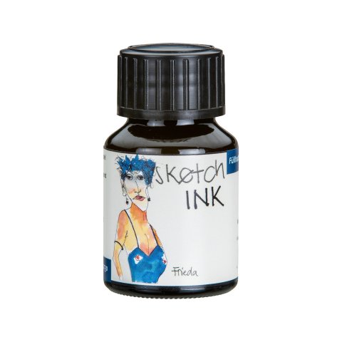 Rohrer & Klingner SketchInk fountain pen ink glass bottle, 50 ml, Frieda (powder blue)
