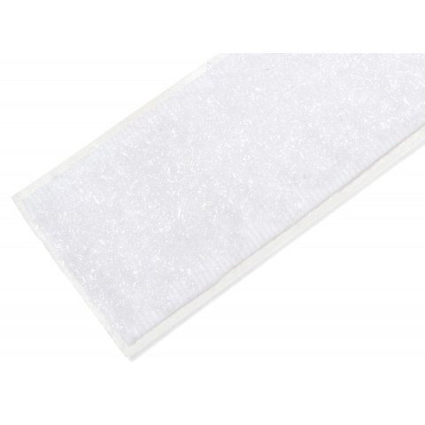 Velcro autoadesivo b = 38 mm, bianco, asola, 25 m