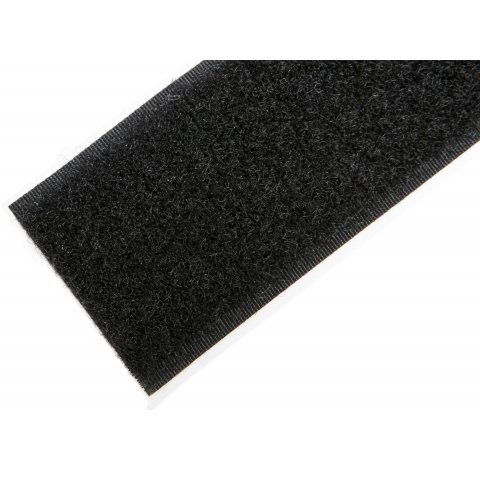 Velcro autoadesivo b = 38 mm, nero, asola, 25 m