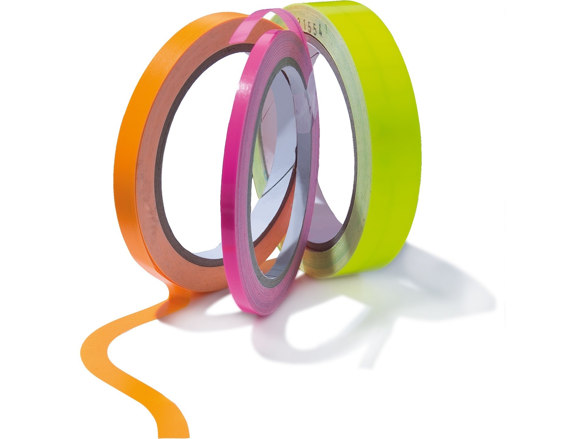 Farbiges Klebeband neonfarben, glänzend, b = 5 mm, 10 m, neonrot