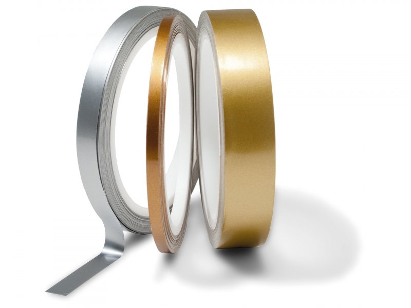 glänzend 10 m b = 5 mm gold Metallic-Klebeband farbig