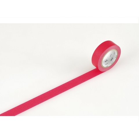 Mt 1P Basic Masking Tape, cinta adhesiva Washi uni b= 15 mm, l= 7 m rojo (MT01P181RZ)