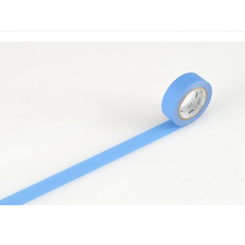 mt 1P Basic masking tape, monochr. Washi adh. tape w = 15 mm, l= 7m, blue (MT01P183Z)