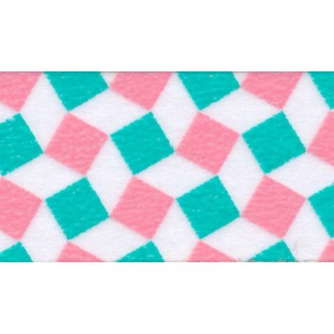 Mt 1P Deco Masking Tape, nastro adesivo Washi fantasia w= 15 mm, l= 7 m quadrato rosa (MT01D179RZ)
