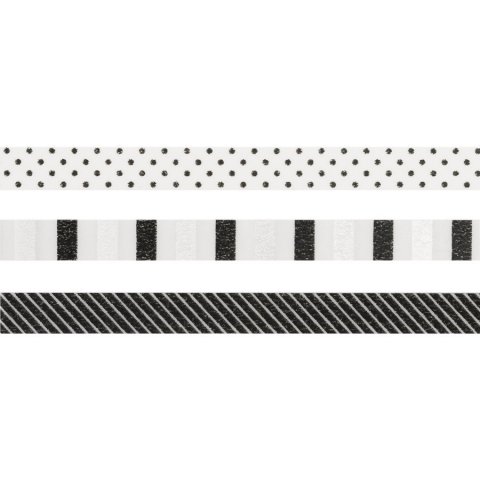 mt Slim (Washi) masking tape, patterned set of 3, w = 6 mm, l= 7m, deco F (MTSLIM21Z)