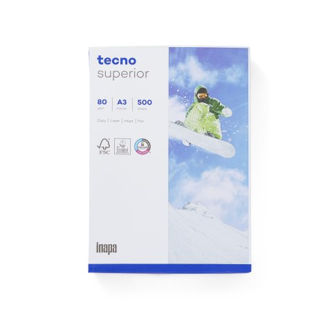 Carta per fotocopie tecno superior 80 g/m², 297 x 420 DIN A3 (BB), 500 fogli
