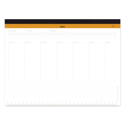 Rhodia undatierter Wochenplaner 297 x 222 mm, ca. DIN A4+, Abreißblock, 60 Blatt