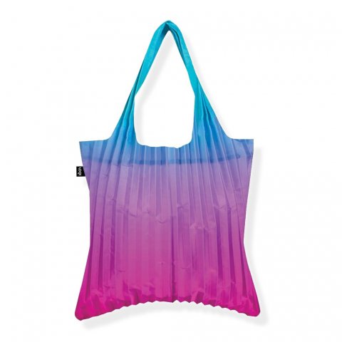 Loqi Pleated Rainbow shopping bag foldable, ca. 50 x 42 cm, PET, blue/violet