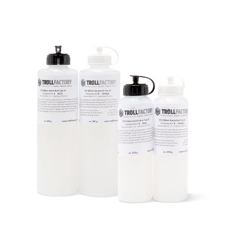 TFC silicone rubber type 15 translucent set 1:1, Shore 32, pot life 20 - 22 min., 2 x 1 kg