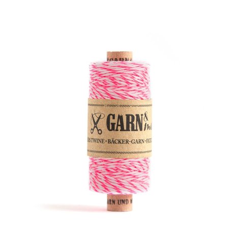 Bäcker-Garn s = 1 mm, l = 45 m, neonpink/weiß