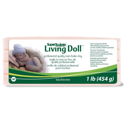 Super Sculpey Living Doll 454 g-Block (49 x 56 x 134), Babyhaut