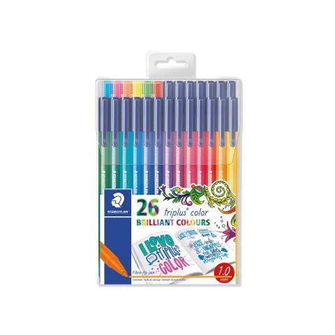Penne in fibra Staedtler Triplus Color, set 26 penne in astuccio di plastica