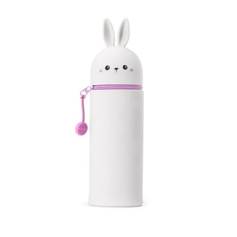 Legami Federmappe und Stifteköcher, Silikon ø 6,3 cm, h = 18,5 cm, Hase