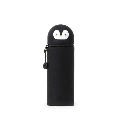 Legami Federmappe und Stifteköcher, Silikon ø 6,3 cm, h = 18,5 cm, Pinguin